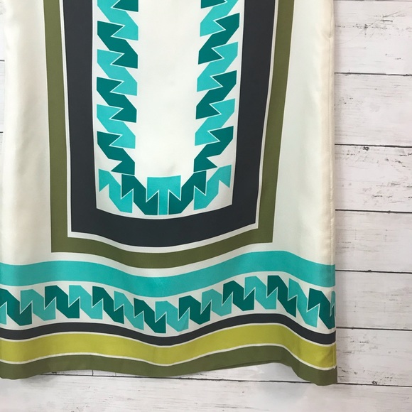 Milly of New York Geometric Silk Shift Dress - Picture 7 of 7